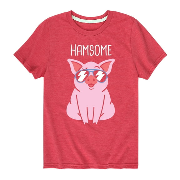 Instant Message - Hamsome Pig - Toddler & Youth Short Sleeve Graphic T-Shirt