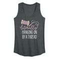 thumbnail image 1 of Instant Message - Hanging On By A Thread - Women's Racerback Tank Top, 1 of 6