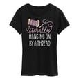 thumbnail image 1 of Instant Message - Hanging On By A Thread - Women's Short Sleeve Graphic T-Shirt, 1 of 6