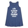 thumbnail image 1 of Instant Message - Hanging On The Farm Today - Toddler & Youth Girls A-line Dress, 1 of 6