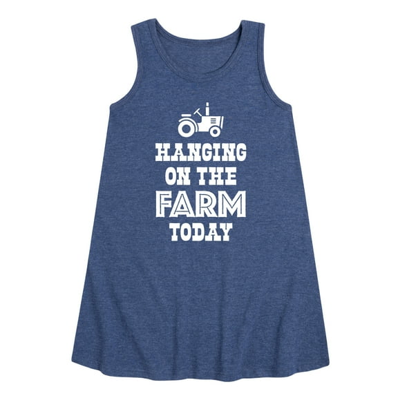 Instant Message - Hanging On The Farm Today - Toddler & Youth Girls A-line Dress