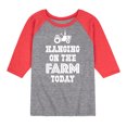 thumbnail image 1 of Instant Message - Hanging On The Farm Today - Toddler & Youth Raglan Graphic T-Shirt, 1 of 7