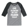 thumbnail image 1 of Instant Message - Hanging On The Farm Today - Toddler & Youth Raglan Graphic T-Shirt, 1 of 6