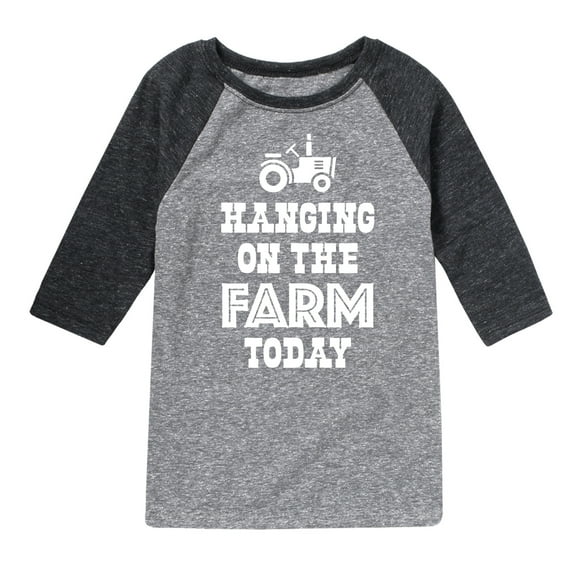 Instant Message - Hanging On The Farm Today - Toddler & Youth Raglan Graphic T-Shirt