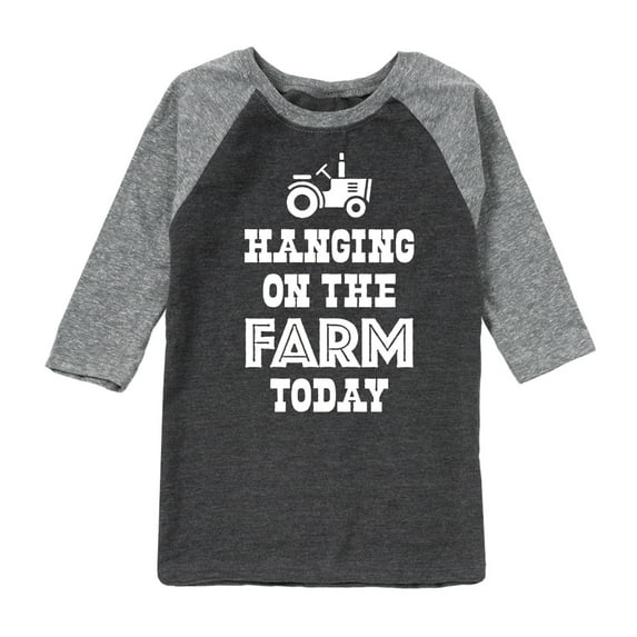 Instant Message - Hanging On The Farm Today - Toddler & Youth Raglan Graphic T-Shirt