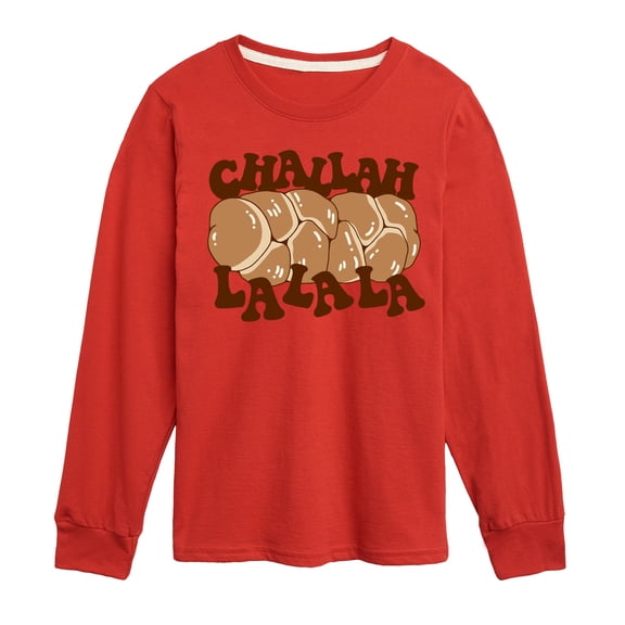 Instant Message - Hanukkah - Challah LaLaLa - Toddler & Youth Long Sleeve Graphic T-Shirt