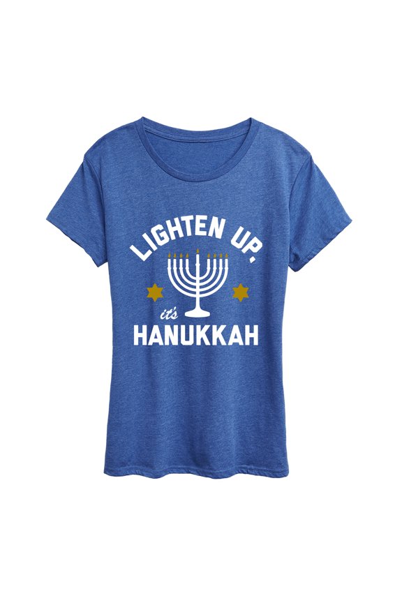 - Hanukkah Lighten Up Short Sleeve Graphic T-Shirt