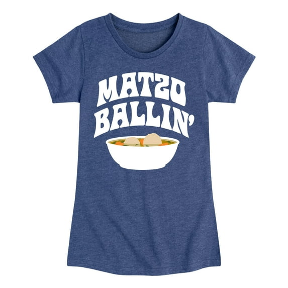 Instant Message - Hanukkah - Matzo Ballin' - Toddler & Youth Girls Short Sleeve Graphic T-Shirt