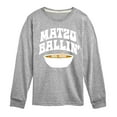 thumbnail image 1 of Instant Message - Hanukkah - Matzo Ballin' - Toddler & Youth Long Sleeve Graphic T-Shirt, 1 of 6