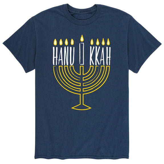 Instant Message - Hanukkah Menorah - Mens Short Sleeve Graphic T-Shirt
