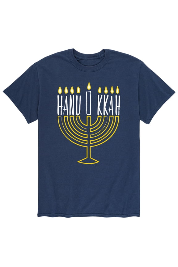 - Hanukkah Menorah - Mens Short Sleeve Graphic T-Shirt