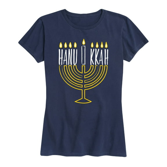 Instant Message - Hanukkah Menorah - Women's Short Sleeve Graphic T-Shirt