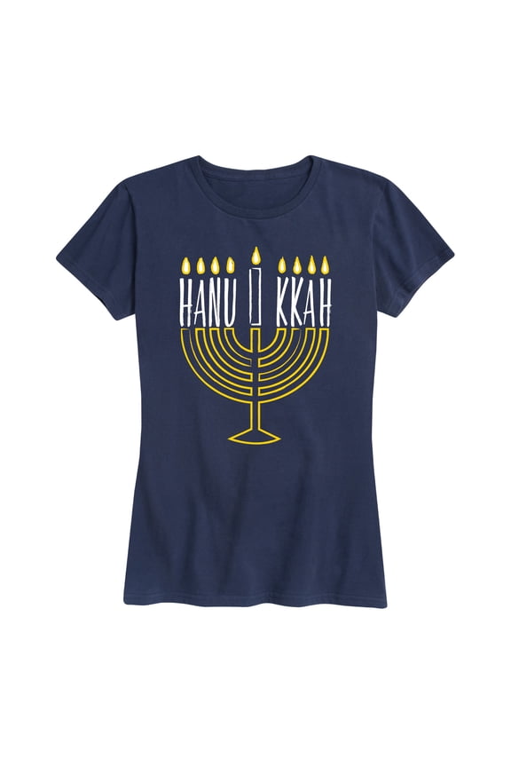 - Hanukkah Menorah - Women's Short Sleeve Graphic T-Shirt