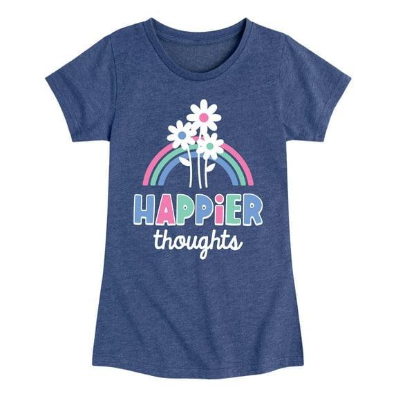Instant Message - Happier Thoughts - Toddler And Youth Girls Short Sleeve Graphic T-Shirt