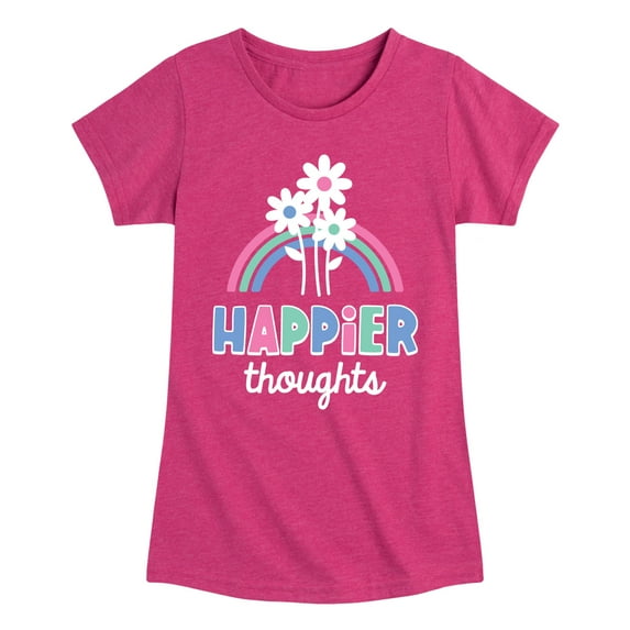 Instant Message - Happier Thoughts - Toddler And Youth Girls Short Sleeve Graphic T-Shirt