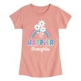 thumbnail image 1 of Instant Message - Happier Thoughts - Toddler And Youth Girls Short Sleeve Graphic T-Shirt, 1 of 6
