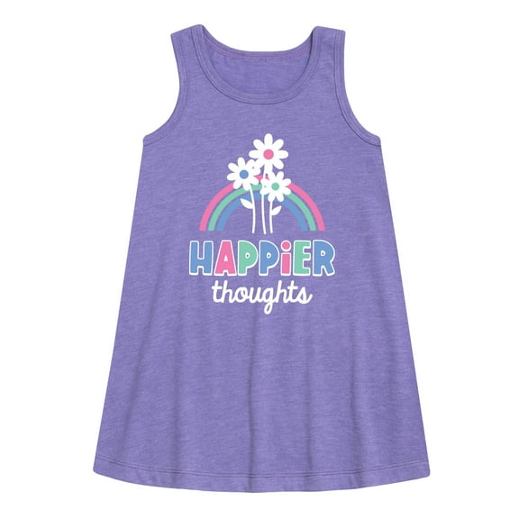 Instant Message - Happier Thoughts - Toddler and Youth Girls A-line Dress