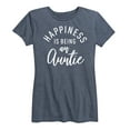 thumbnail image 1 of Instant Message - Happiness Is Being An Auntie - Women's Short Sleeve Graphic T-Shirt, 1 of 6