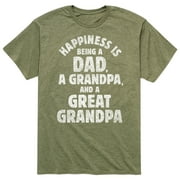 Instant Message - Happiness Is Dad Grandpa Great Grandpa - Men's Short Sleeve Graphic T-Shirt