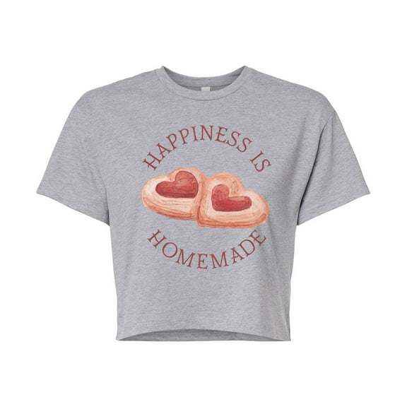 Instant Message - Happiness Is Homemade - Juniors Cropped Graphic T-Shirt