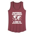 thumbnail image 1 of Instant Message - Happiness Is Planning A Trip To Somewhere New - Women's Racerback Tank Top, 1 of 6