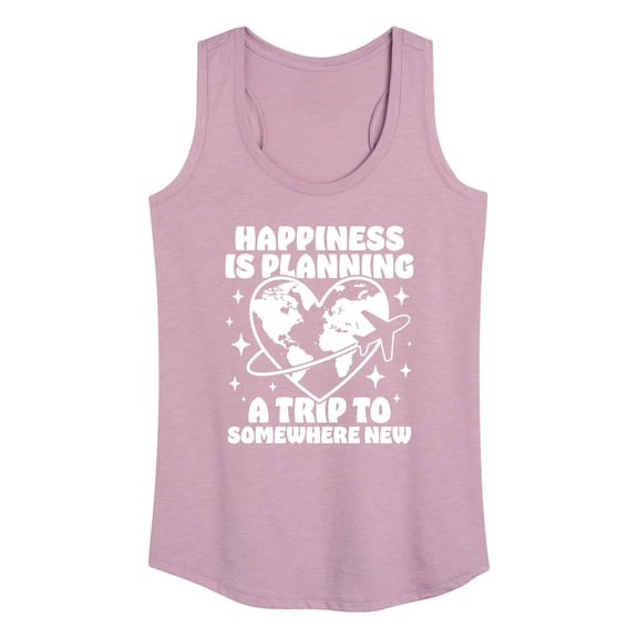 Instant Message - Happiness Is Planning A Trip To Somewhere New - Women's Racerback Tank Top