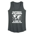thumbnail image 1 of Instant Message - Happiness Is Planning A Trip To Somewhere New - Women's Racerback Tank Top, 1 of 6