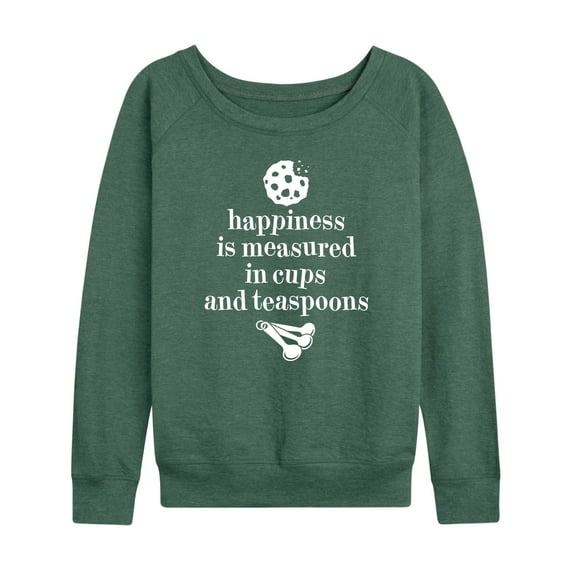 Instant Message - Happiness Measured Cups - Women's Lightweight French Terry Long Sleeve Shirt