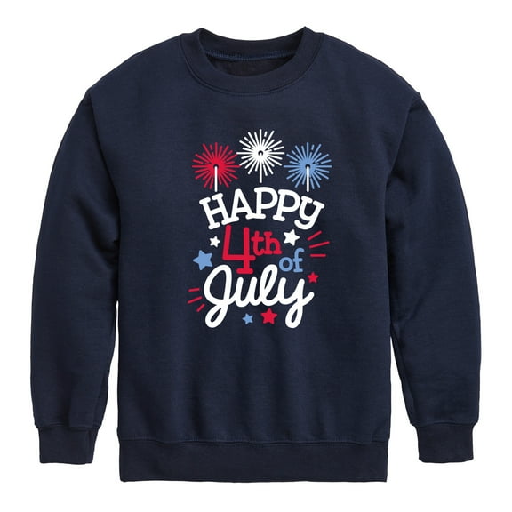 Instant Message - Happy 4Th Of July - Toddler & Youth Crewneck Fleece Sweatshirt