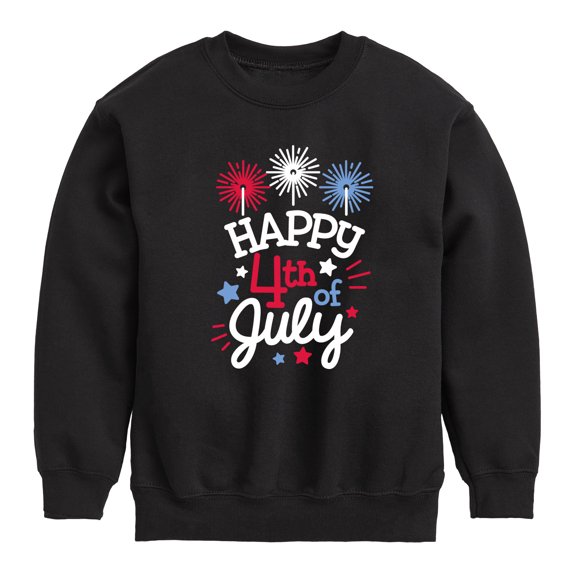 Instant Message - Happy 4Th Of July - Toddler & Youth Crewneck Fleece Sweatshirt