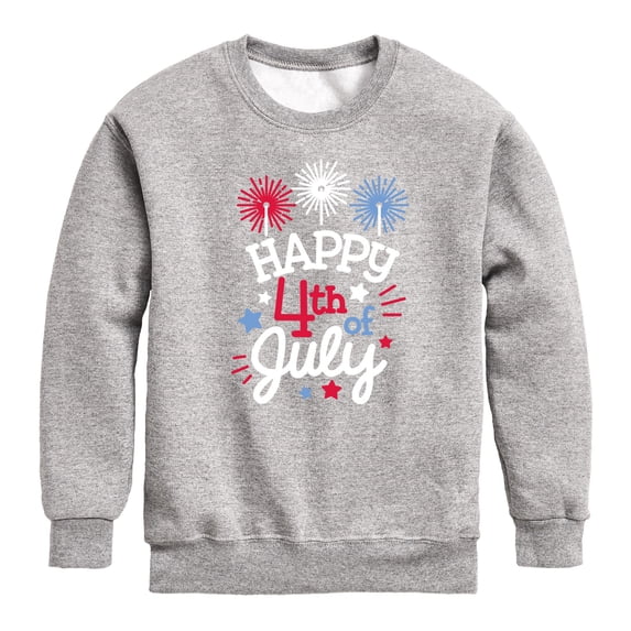 Instant Message - Happy 4Th Of July Graphic Long Sleeve Fleece Sweatshirt