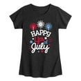 thumbnail image 1 of Instant Message - Happy 4Th Of July - Toddler & Youth Girls Short Sleeve Graphic T-Shirt, 1 of 6