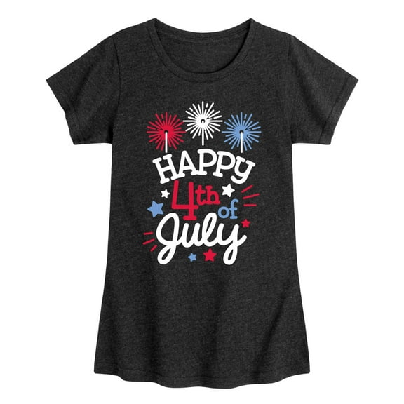 Instant Message - Happy 4Th Of July - Toddler & Youth Girls Short Sleeve Graphic T-Shirt