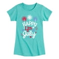 thumbnail image 1 of Instant Message - Happy 4Th Of July - Toddler & Youth Girls Short Sleeve Graphic T-Shirt, 1 of 6
