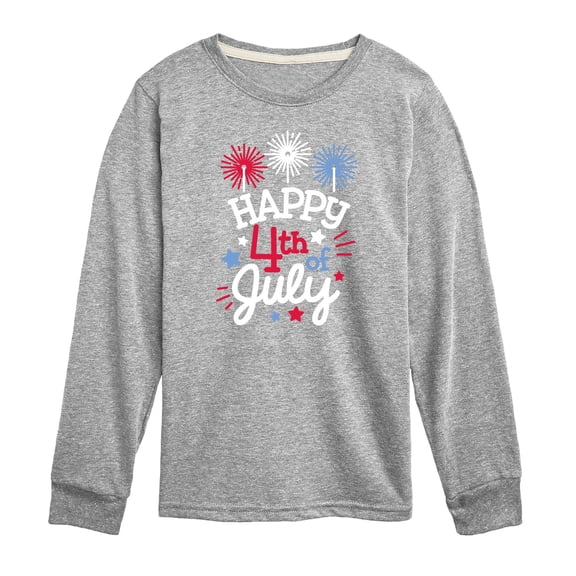 Instant Message - Happy 4Th Of July - Toddler & Youth Long Sleeve Graphic T-Shirt