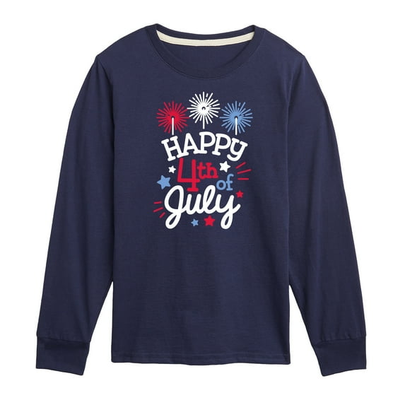 Instant Message - Happy 4Th Of July - Toddler & Youth Long Sleeve Graphic T-Shirt