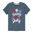 thumbnail image 1 of Instant Message - Happy 4Th Of July - Toddler & Youth Short Sleeve Graphic T-Shirt, 1 of 6