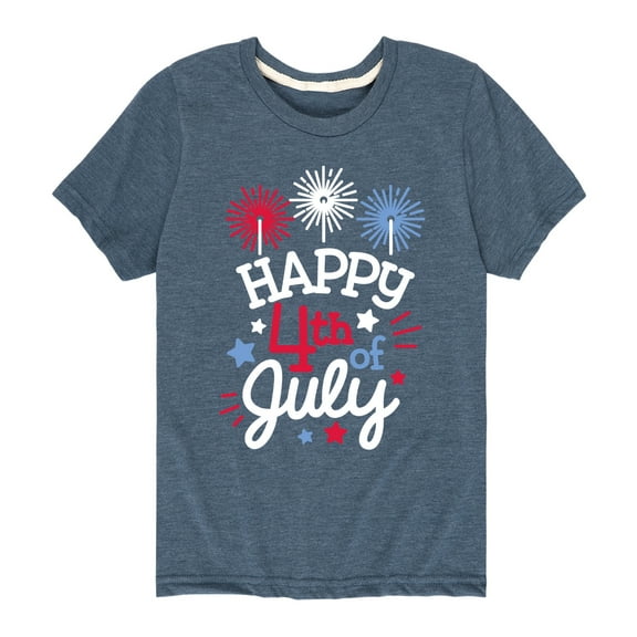 Instant Message - Happy 4Th Of July - Toddler & Youth Short Sleeve Graphic T-Shirt