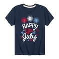 thumbnail image 1 of Instant Message - Happy 4Th Of July - Toddler & Youth Short Sleeve Graphic T-Shirt, 1 of 6