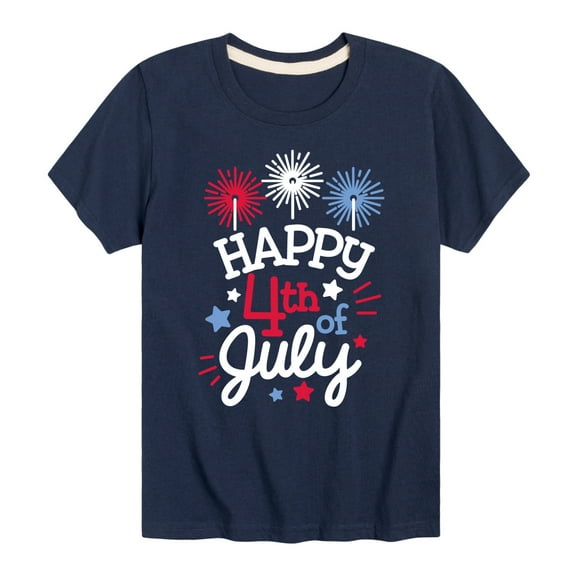 Instant Message - Happy 4Th Of July - Toddler & Youth Short Sleeve Graphic T-Shirt