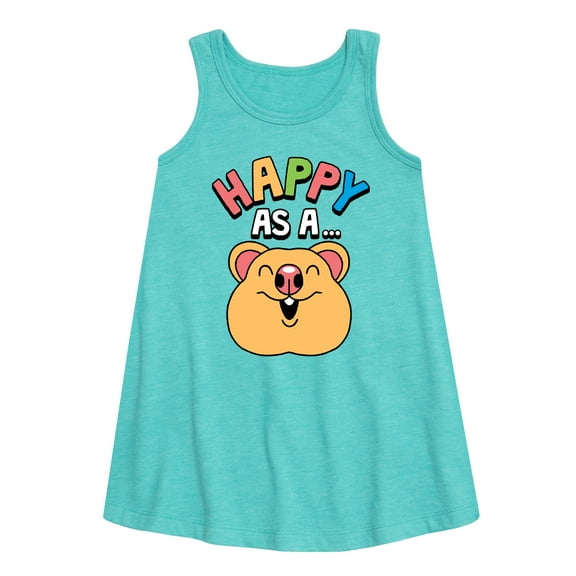 Instant Message - Happy As A Quokka - Toddler & Youth Girls A-line Dress