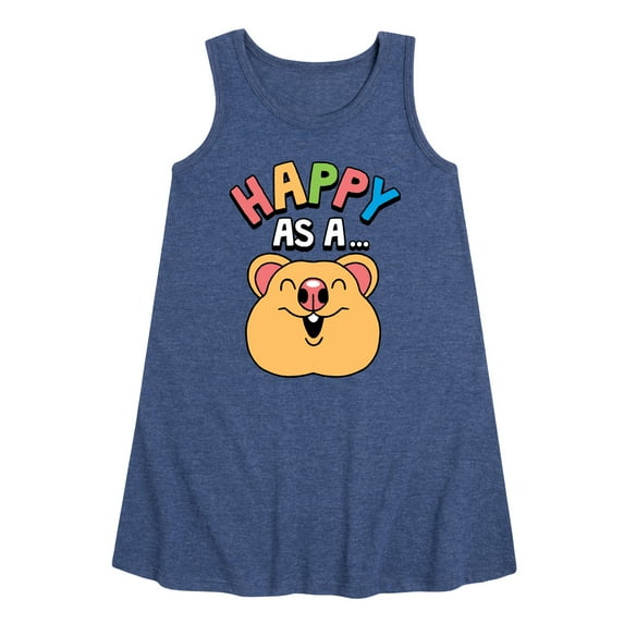 Instant Message - Happy As A Quokka - Toddler & Youth Girls A-line Dress
