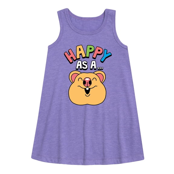 Instant Message - Happy As A Quokka - Toddler & Youth Girls A-line Dress