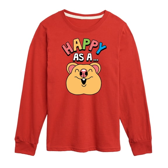 Instant Message - Happy As A Quokka - Toddler & Youth Long Sleeve Graphic T-Shirt
