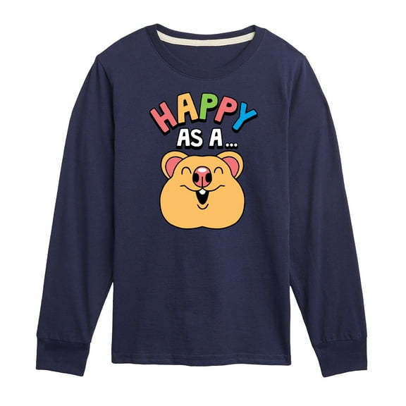 Instant Message - Happy As A Quokka - Toddler & Youth Long Sleeve Graphic T-Shirt