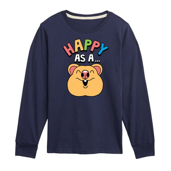 Instant Message - Happy As A Quokka - Toddler & Youth Long Sleeve Graphic T-Shirt
