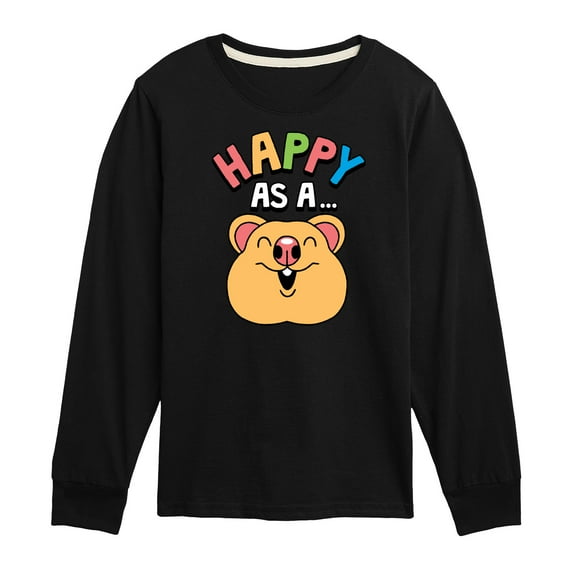 Instant Message - Happy As A Quokka - Toddler & Youth Long Sleeve Graphic T-Shirt