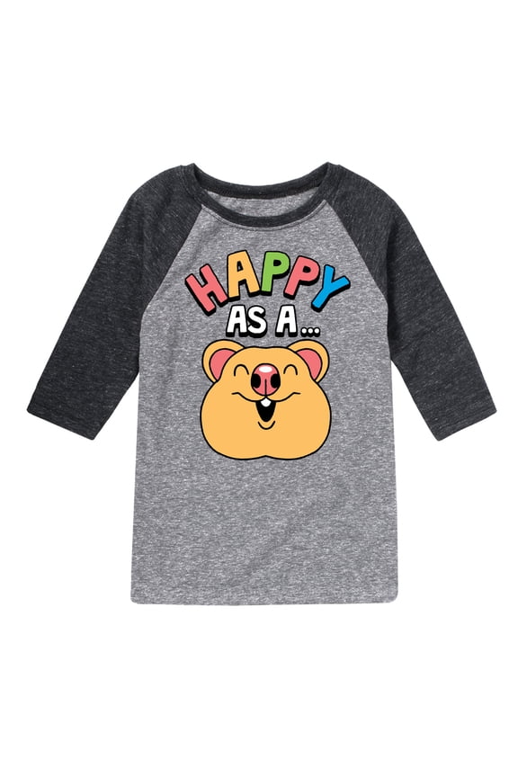 - Happy As A Quokka - Toddler & Youth Raglan Graphic T-Shirt