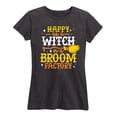 thumbnail image 1 of Instant Message - Happy As A Witch In A Broom Factory - Women's Short Sleeve Graphic T-Shirt, 1 of 5