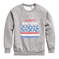 thumbnail image 1 of Instant Message - Happy Birthday USA - Celebratory Cake - Toddler & Youth Crewneck Fleece Sweatshirt, 1 of 5